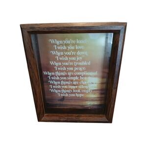 Vintage 80s Shadowbox Picture Inspirational Gift 8x10